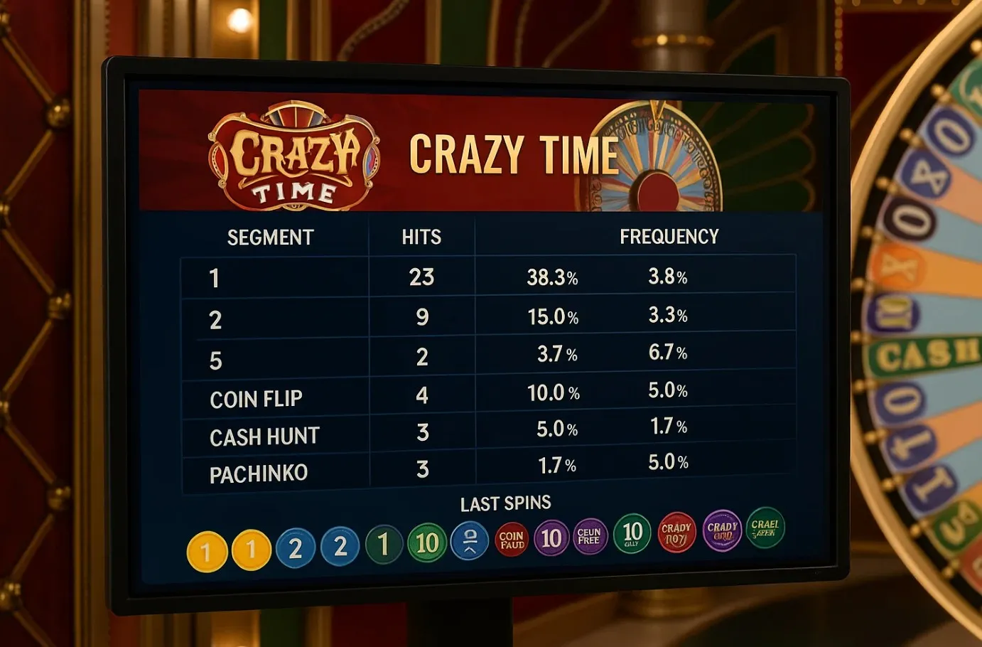 Monitor de estadisticas Crazy Time con seguimiento live